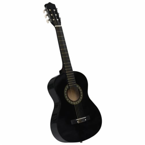 vidaXL 8 Piece Classical Guitar Beginner Set Black 1/2 34 Perspective: left