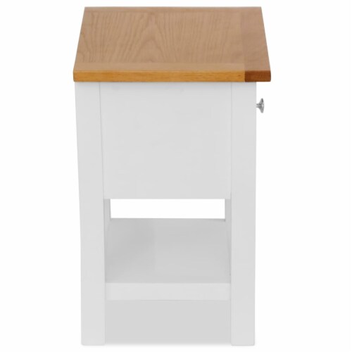 vidaXL Nightstands 2 pcs 14.2 x11.8 x18.5 Solid Oak Wood Perspective: left