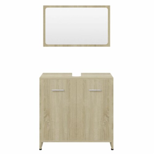 vidaXL Bathroom Furniture Set Sonoma Oak Engineered Wood Perspective: left