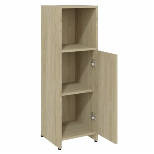 vidaXL Bathroom Cabinet Sonoma Oak 11.8 x11.8 x37.4 Engineered Wood Perspective: left