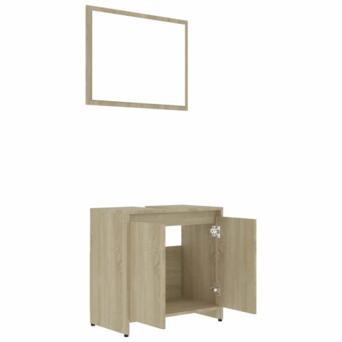 vidaXL Bathroom Furniture Set Sonoma Oak Engineered Wood Perspective: left