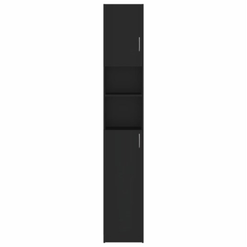 vidaXL Bathroom Cabinet Black 12.6 x10 x74.8 Engineered Wood Perspective: left