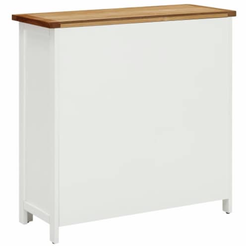 vidaXL Wine Cabinet 31.5 x12.6 x31.5 Solid Oak Wood Perspective: left