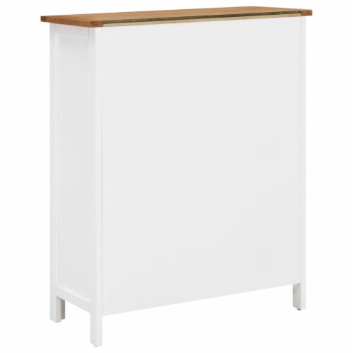 vidaXL Wine Cabinet 28.3 x12.6 x35.4 Solid Oak Wood Perspective: left