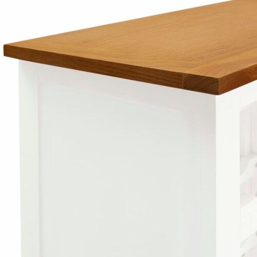 vidaXL Wine Cabinet 22 x12.6 x43.3 Solid Oak Wood Perspective: left