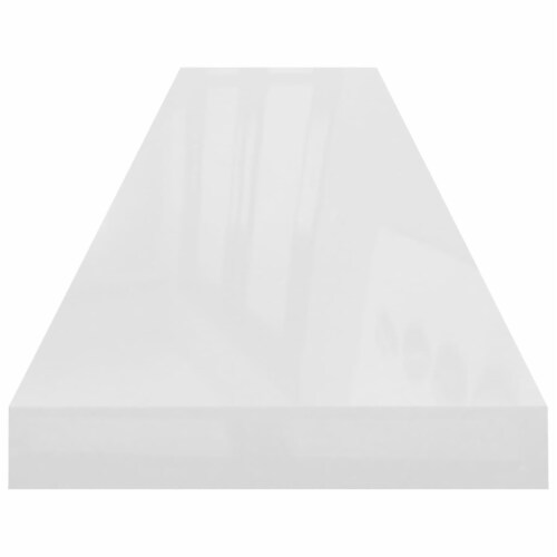 vidaXL Floating Wall Shelf High Gloss White 47.2 x9.3 x1.5 MDF Perspective: left