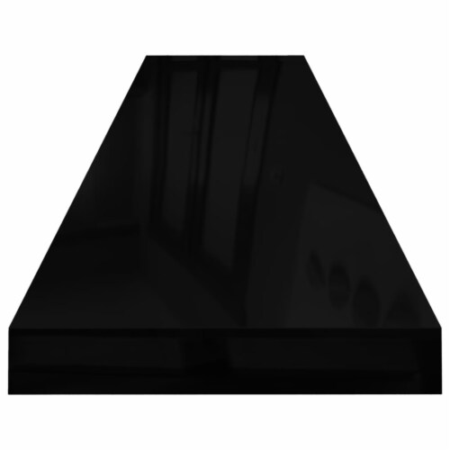 vidaXL Floating Wall Shelf High Gloss Black 47.2 x9.3 x1.5 MDF Perspective: left