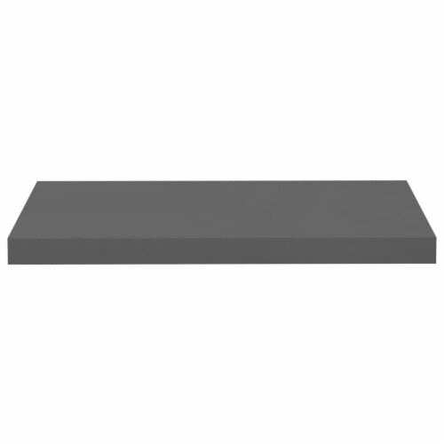 vidaXL Floating Wall Shelves 2 pcs High Gloss Gray 23.6 x9.3 x1.5  MDF Perspective: left