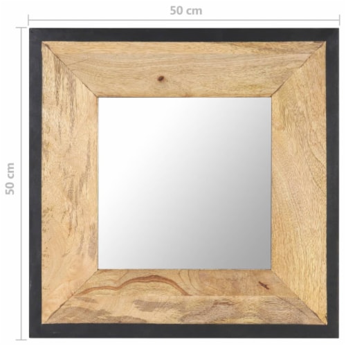 vidaXL Mirror 19.7 x19.7  Solid Mango Wood Perspective: left