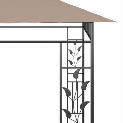 vidaXL Gazebo with Mosquito Net 19.7'x9.8'x9' Taupe 0.6 oz/ft² Perspective: left