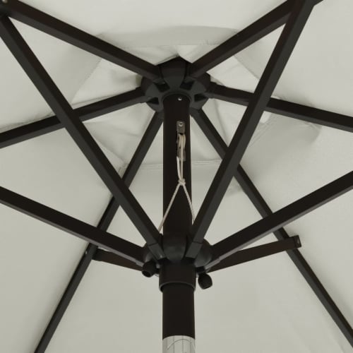 vidaXL Parasol with LED Lights Sand 78.7 x83.1 Aluminum Perspective: left