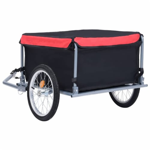 vidaXL Bike Trailer Black and Red 143.3 lb 1 set 53.5