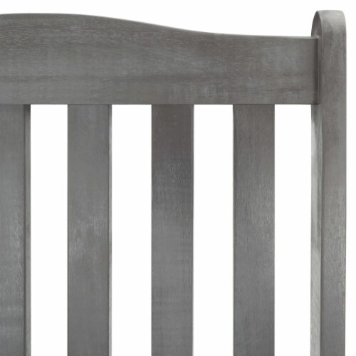 vidaXL Rocking Chair with Cushions Gray Solid Acacia Wood Perspective: left