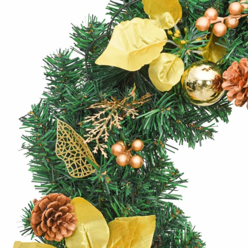 vidaXL Christmas Garland with LED Lights Green 106.3 PVC Perspective: left