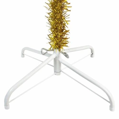 vidaXL Slim Christmas Tree Gold 5 ft Perspective: left