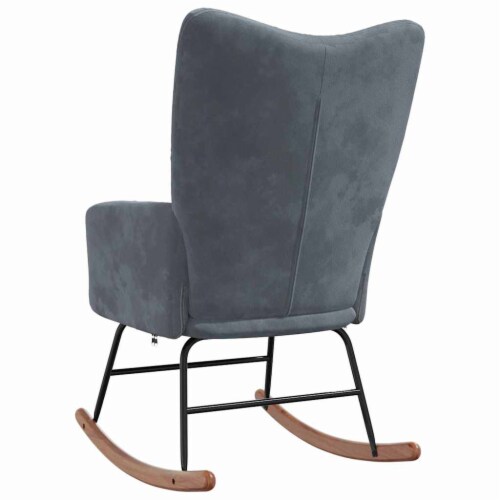 vidaXL Rocking Chair Dark Gray Velvet Perspective: left