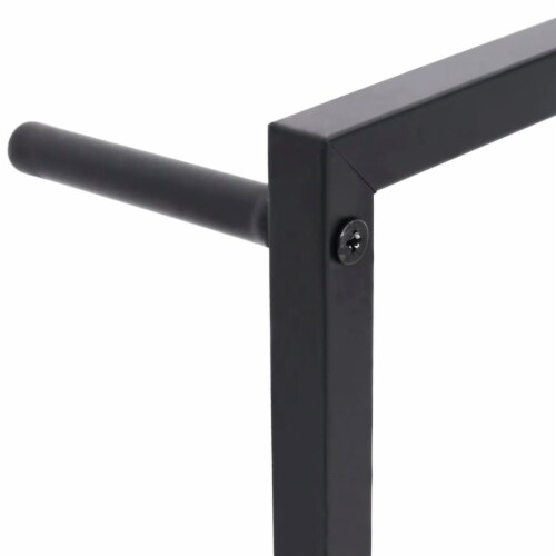 vidaXL Towel Rack Black 17.7 x3.9 x45.3 Steel Perspective: left
