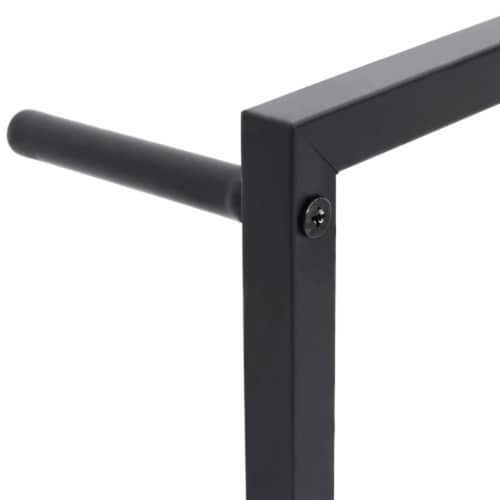 vidaXL Towel Rack Black 23.6 x3.9 x45.7 Steel Perspective: left