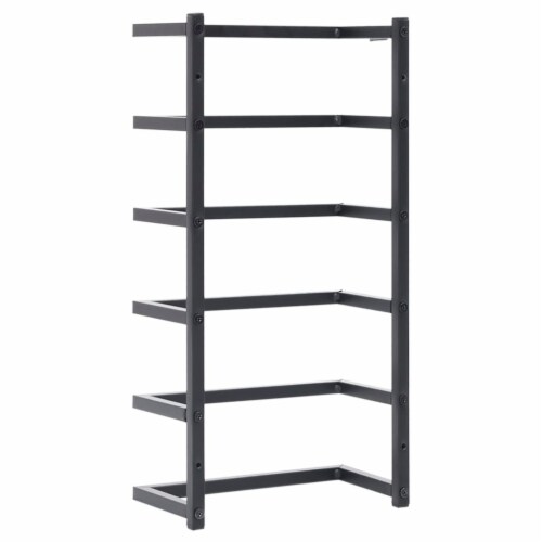vidaXL Towel Rack Black 9.4 x4.7 x18.9 Steel Perspective: left