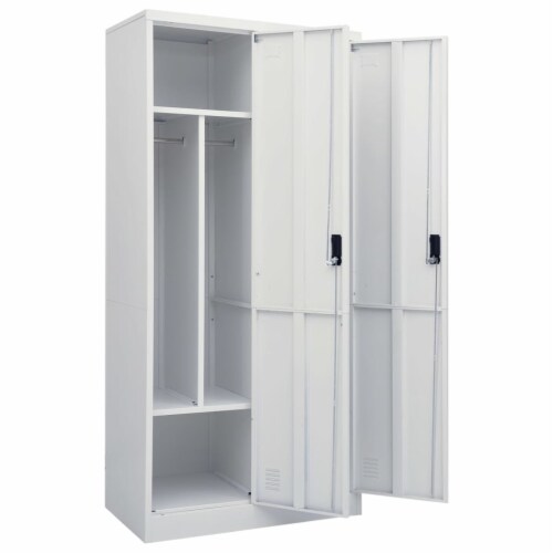 vidaXL Wardrobe Light Gray 31.5 x19.7 x70.9 Steel Perspective: left