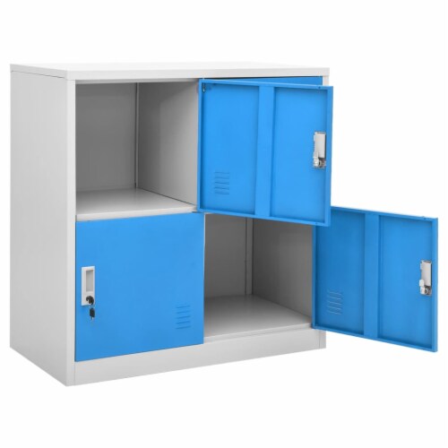 vidaXL Locker Cabinet Light Gray and Blue 35.4 x17.7 x36.4 Steel