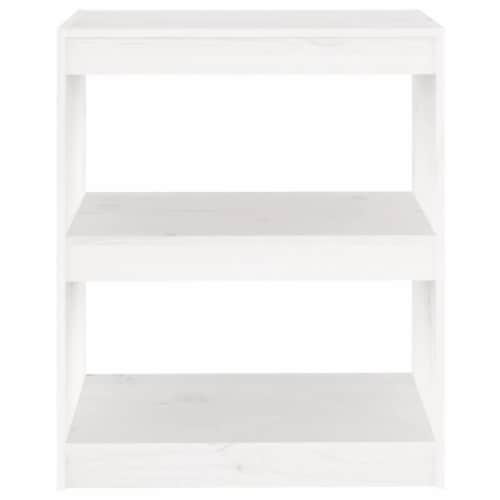 vidaXL Book Cabinet/Room Divider White 23.6 x11.8 x28.1 Solid Wood Pine Perspective: left