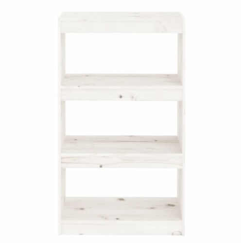 vidaXL Book Cabinet/Room Divider White 23.6 x11.8 x40.7 Solid Wood Pine Perspective: left