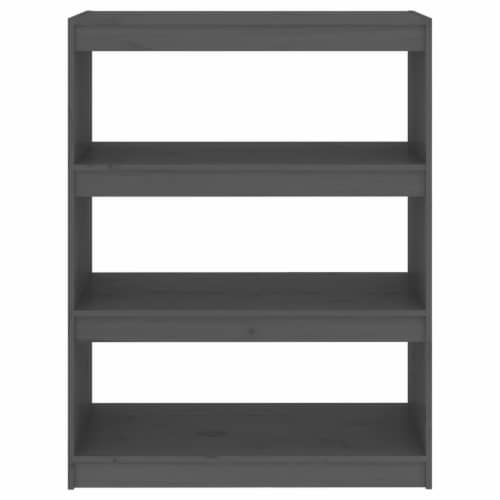 vidaXL Book Cabinet/Room Divider Gray 31.5 x11.8 x40.7 Solid Wood Pine Perspective: left