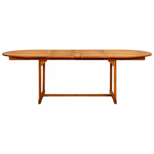 vidaXL Garden Dining Table (63 -94.5 )x39.4 x29.5 Solid Acacia Wood Perspective: left