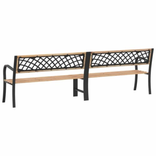 vidaXL Twin Patio Bench 93.7 Chinese Fir Wood Perspective: left