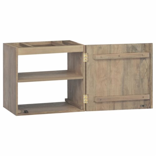 vidaXL Wall-mounted Bathroom Cabinet 17.7 x11.8 x15.7 Solid Wood Teak Perspective: left