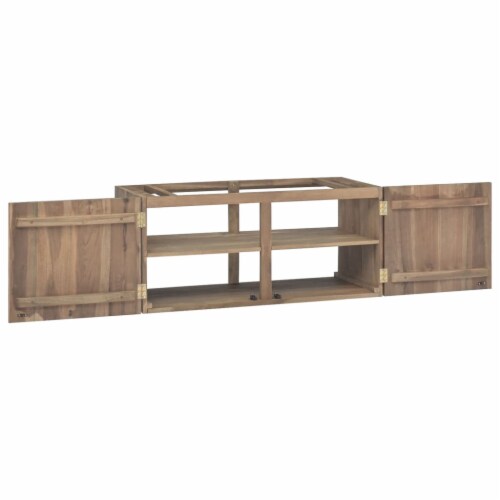 vidaXL Wall-mounted Bathroom Cabinet 35.4 x15.4 x15.7 Solid Wood Teak Perspective: left