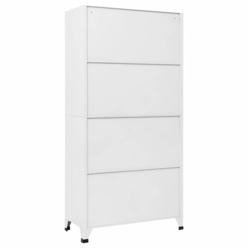 vidaXL Locker Cabinet White 35.4 x15.7 x70.9 Steel Perspective: left