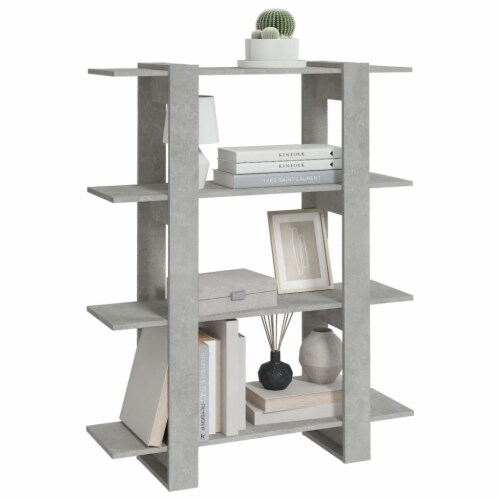 vidaXL Book Cabinet/Room Divider Concrete Gray 39.4 x11.8 x48.6 Perspective: left