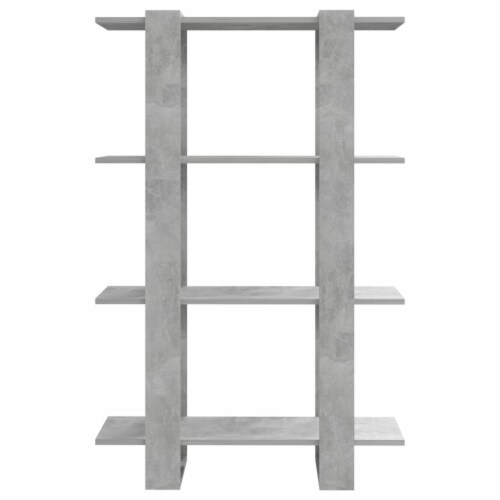 vidaXL Book Cabinet/Room Divider Concrete Gray 31.5 x11.8 x48.6 Perspective: left
