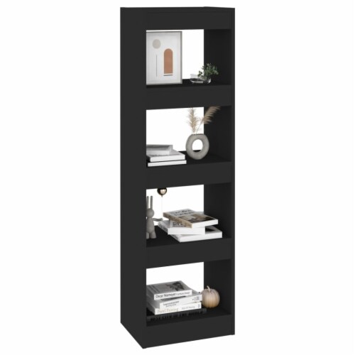 vidaXL Book Cabinet/Room Divider Black 15.7 x11.8 x53.1 Perspective: left