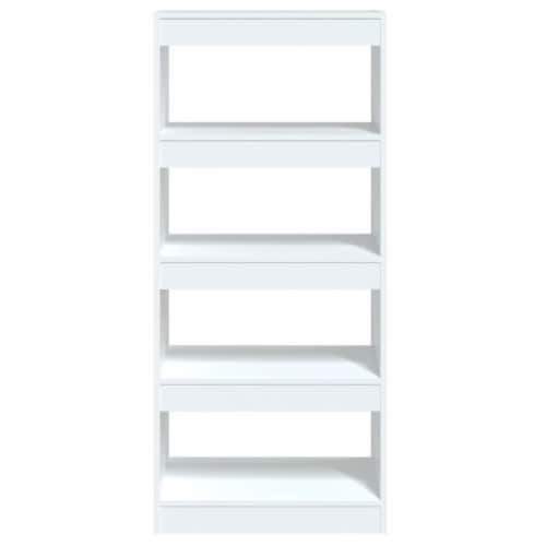 vidaXL Book Cabinet/Room Divider White 23.6 x11.8 x53.1 Engineered Wood Perspective: left