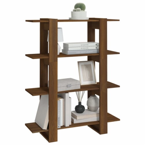 vidaXL Book Cabinet/Room Divider Brown Oak 39.4 x11.8 x48.6 Perspective: left