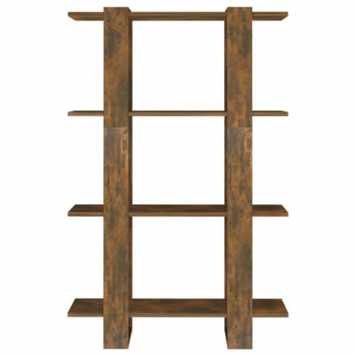 vidaXL Book Cabinet/Room Divider Smoked Oak 31.5 x11.8 x48.6 Perspective: left