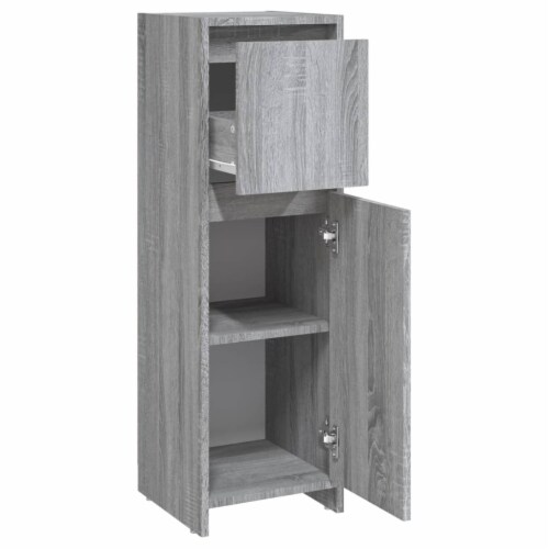vidaXL Bathroom Cabinet Gray Sonoma 11.8 x11.8 x37.4  Engineered Wood Perspective: left