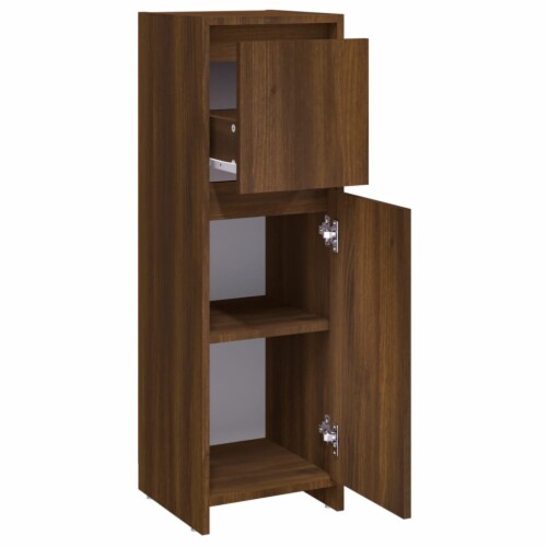 vidaXL Bathroom Cabinet Brown Oak 11.8 x11.8 x37.4 Engineered Wood Perspective: left