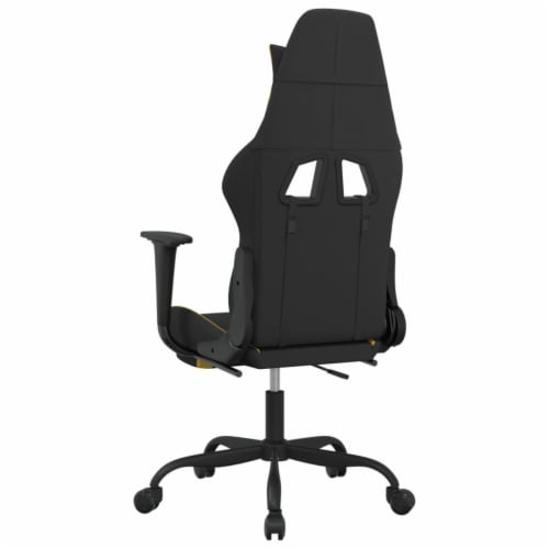 vidaXL Gaming Chair with Footrest Black and Yellow Fabric 1 pcs