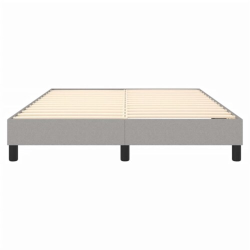 vidaXL Box Spring Bed Frame Light Gray 53.9 x74.8 Full Fabric Perspective: left