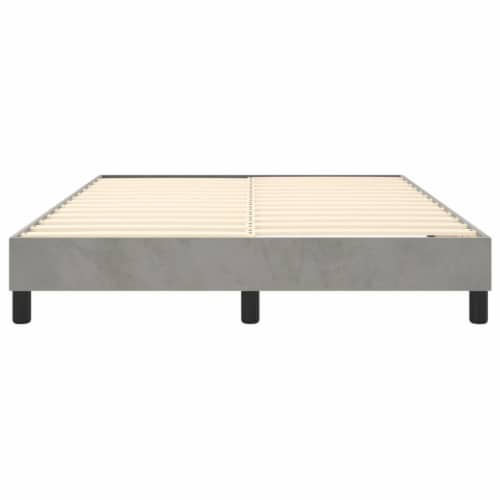 vidaXL Box Spring Bed Frame Light Gray 53.9 x74.8  Full Velvet Perspective: left