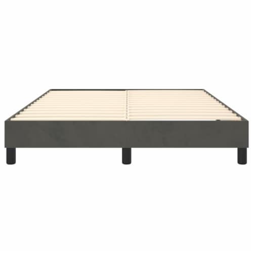 vidaXL Box Spring Bed Frame Dark Gray 53.9 x74.8  Full Velvet Perspective: left