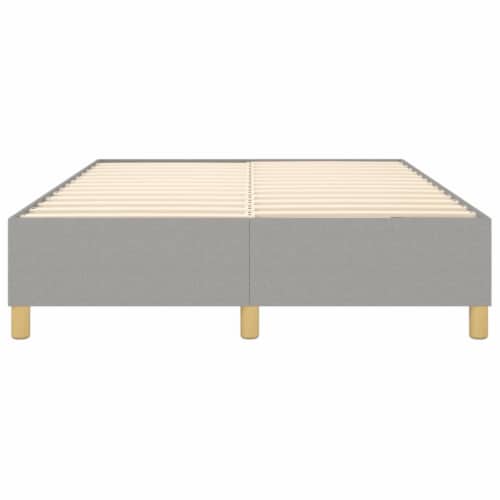vidaXL Box Spring Bed Frame Light Gray 53.9 x74.8 Full Fabric Perspective: left