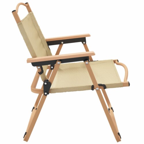 vidaXL Camping Chairs 2 pcs Beige 21.3 x16.9 x23.2 Oxford Fabric Perspective: left