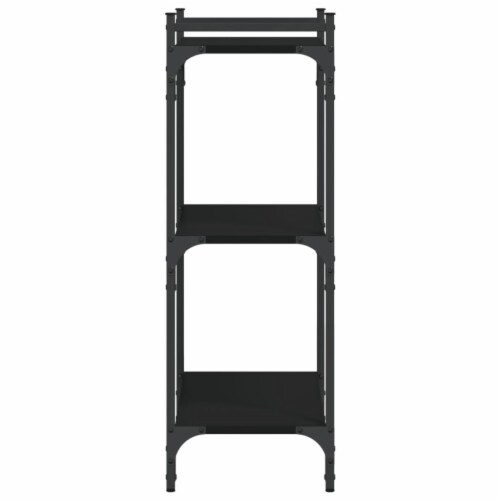 vidaXL Bookcase 3-Tier Black 23.6 x11.8 x33.9 Engineered Wood Perspective: left