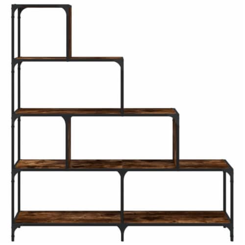 vidaXL Bookcase 4-Stair Smoked Oak 54.7 x13.2 x58.7 Engineered Wood Perspective: left