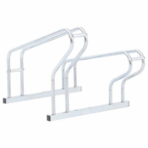 vidaXL Bicycle Stand for 2 Bikes Floor Freestanding Galvanized Steel, 17.1 "x16.1 "x16.5 " Kroger